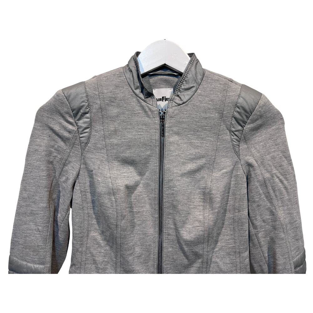 Airfield Jacket Womens Full Zip Fitted Faux Pockets Round Neck Measures Small - Picture 5 of 14